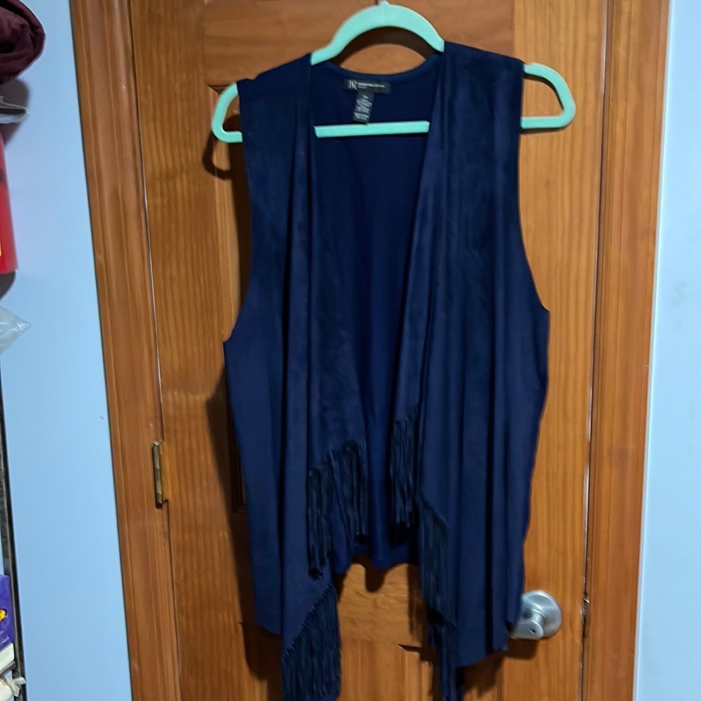 Soft drape faux Suede front vest